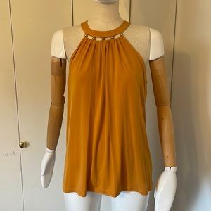 NWT Designer Michael Kors bead detailed top in Marigold colour.